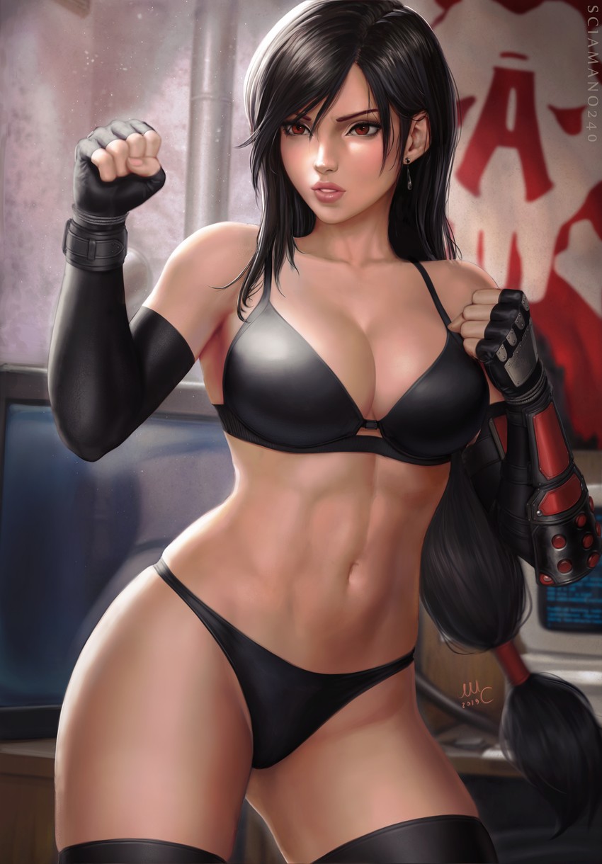 tifa lockhart (final fantasy and 2 more) drawn by sciamano240