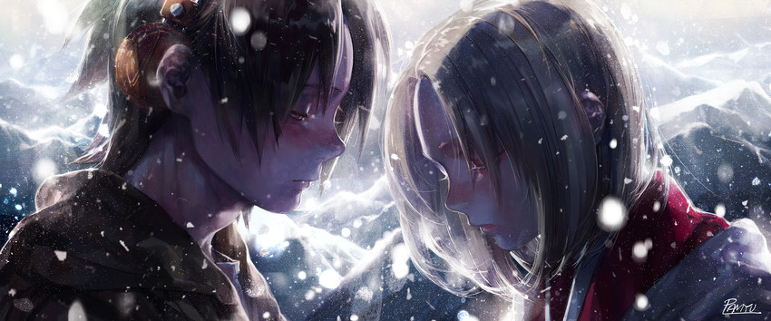 kyouyama anna and asakura yoh (shaman king) drawn by hei_hwan