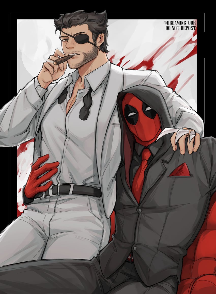 wolverine, deadpool, and patch (marvel and 4 more) drawn by dreaming_oor
