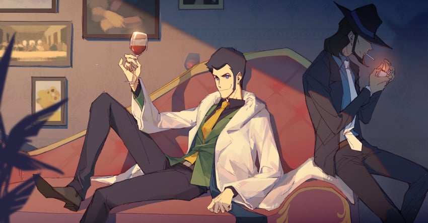 arsene lupin iii and jigen daisuke (lupin iii) drawn by asam