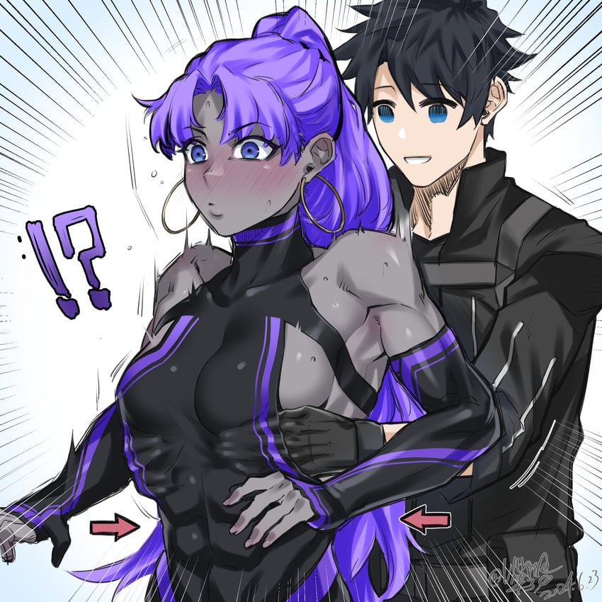 fujimaru ritsuka, assassin, and female assassin (fate and 1 more) drawn by shin_(ultramarine430)