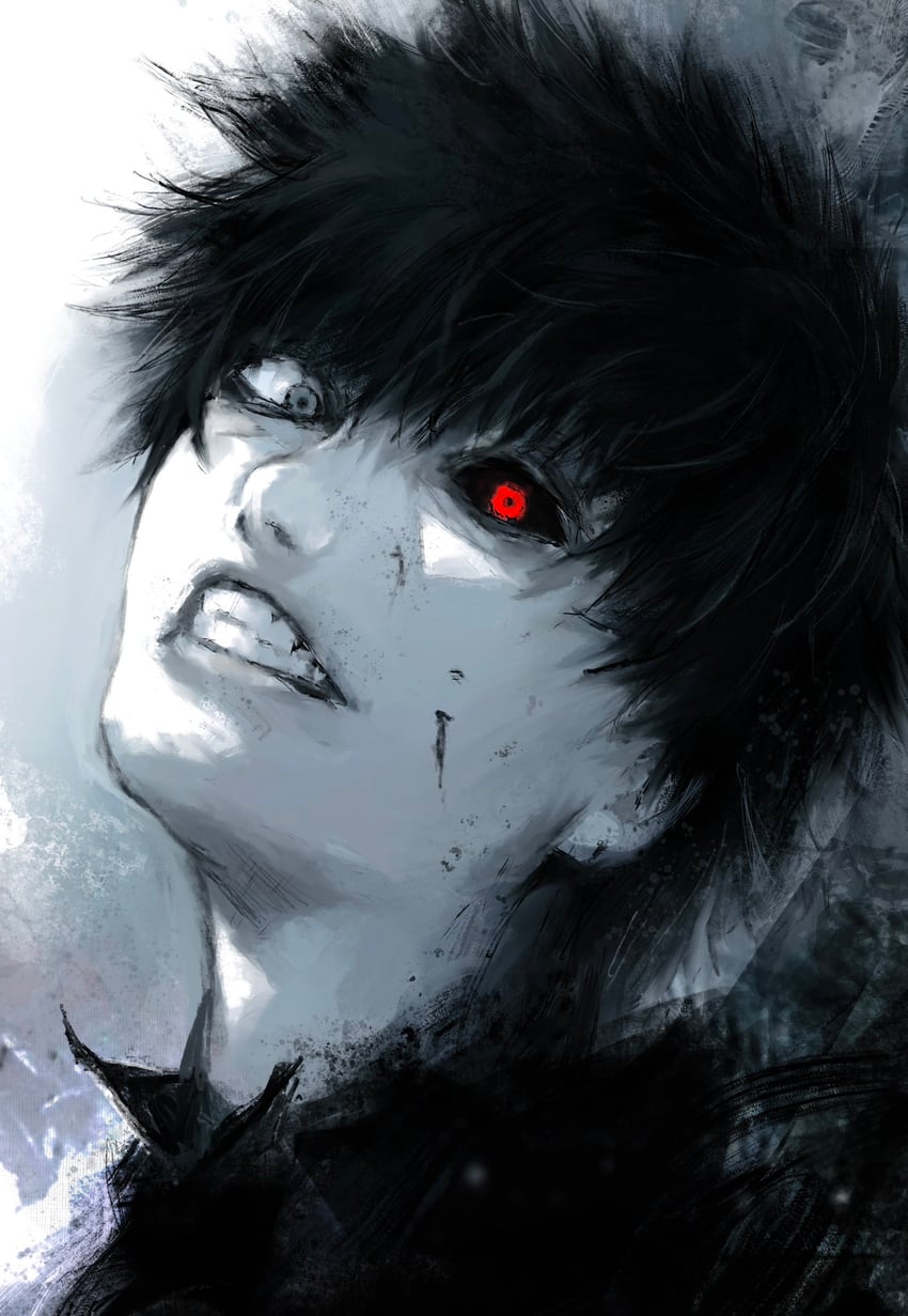 kaneki ken and black reaper (original and 1 more) drawn by xa8uofivf2mcart