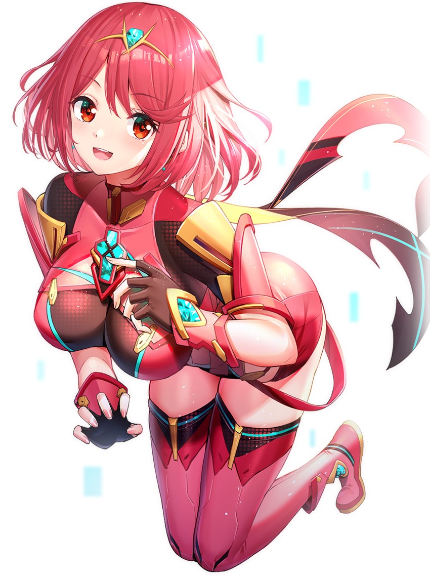 pyra (xenoblade chronicles and 1 more) drawn by ririko_(zhuoyandesailaer)