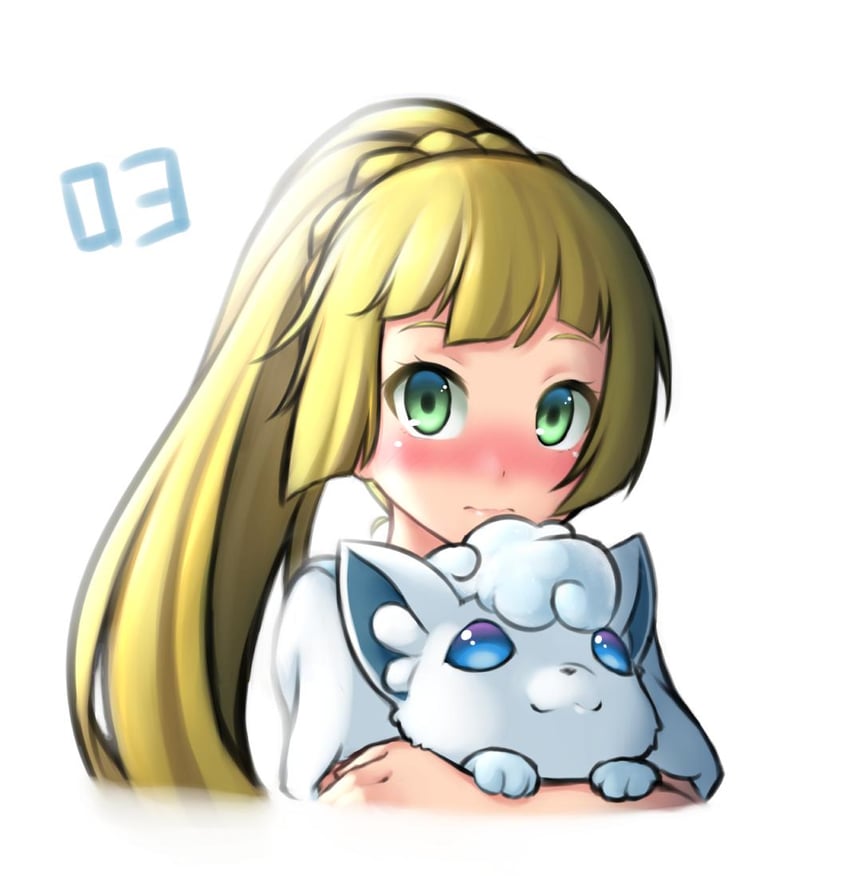 lillie and alolan vulpix (pokemon and 1 more) drawn by pinguinkotak
