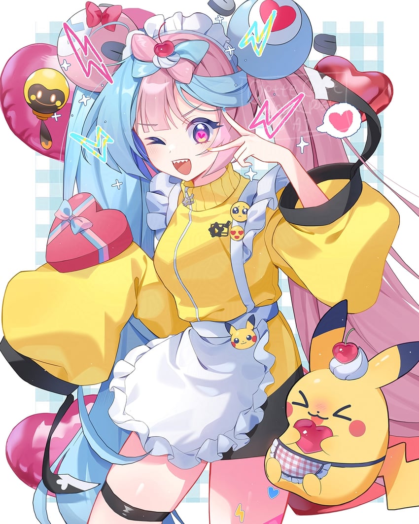 pikachu, iono, and tadbulb (pokemon and 1 more) drawn by coletta_(colet_colettia)