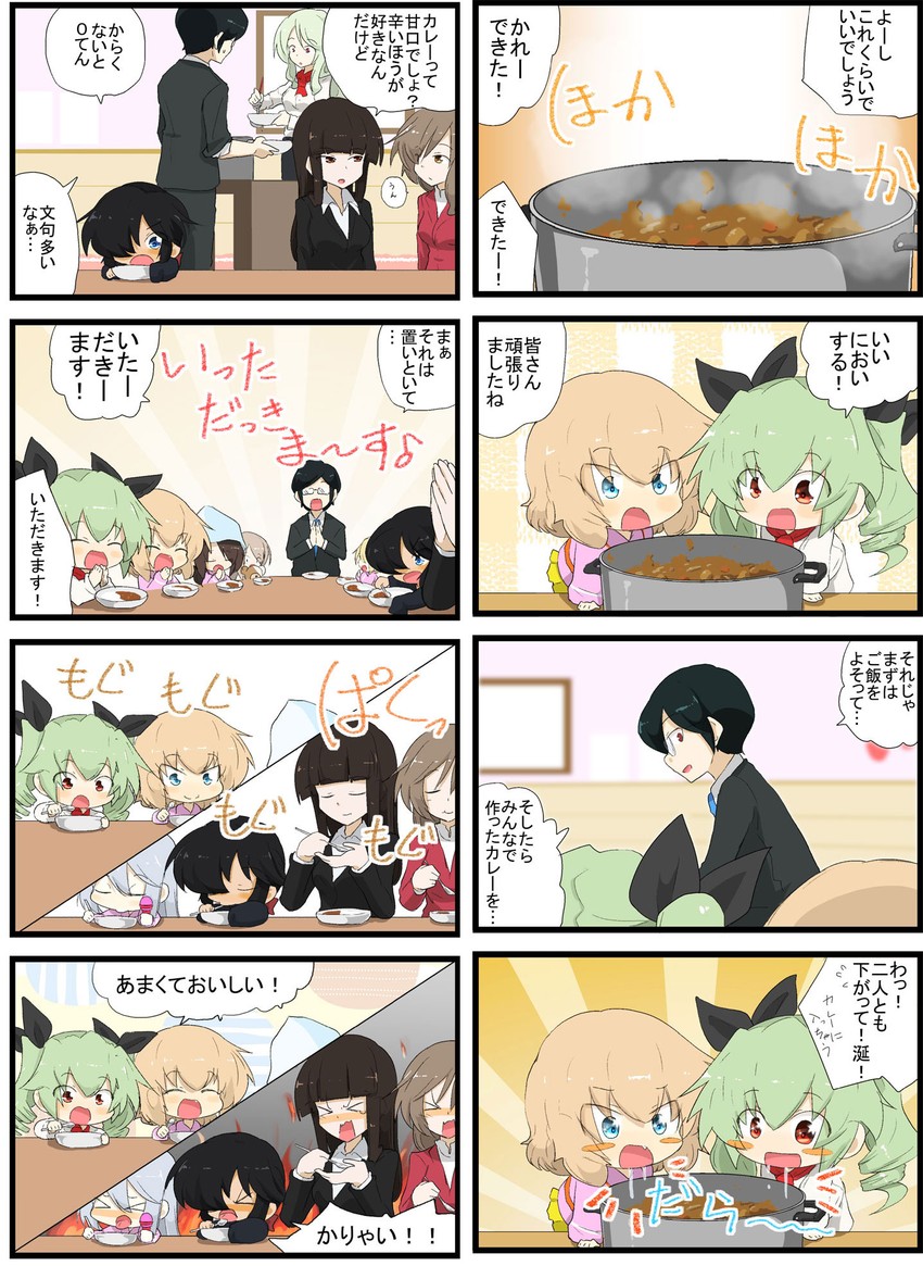 anchovy, shimada arisu, katyusha, mika, nishizumi shiho, and 5 more (girls und panzer) drawn by jinguu_(4839ms)
