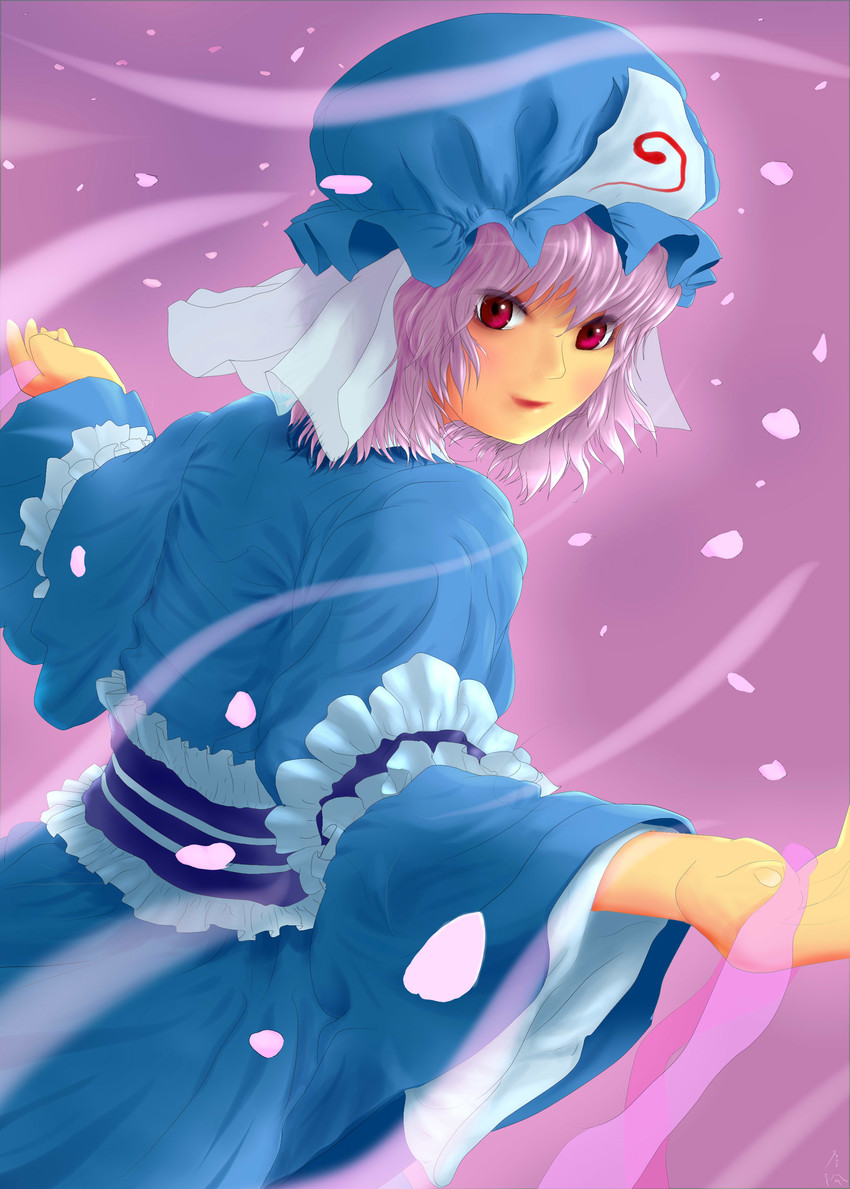 saigyouji yuyuko (touhou) drawn by koshi_(koshi_vortex)