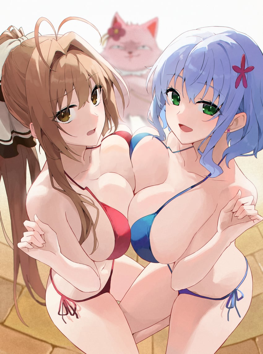 sento isuzu, muse, and tiramii (amagi brilliant park) drawn by slope_(check238)