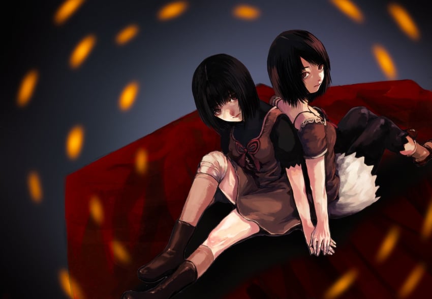 amakura mio and amakura mayu (fatal frame and 1 more) drawn by gauss_<bokashi