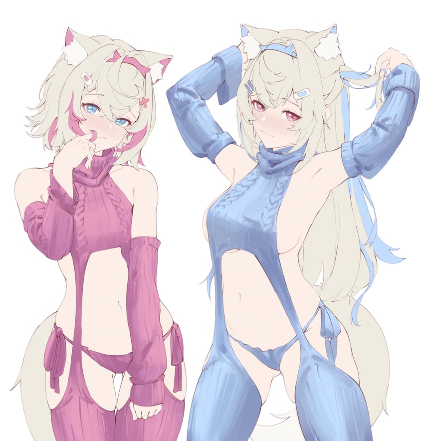 fuwawa abyssgard and mococo abyssgard (hololive and 1 more) drawn by revilol