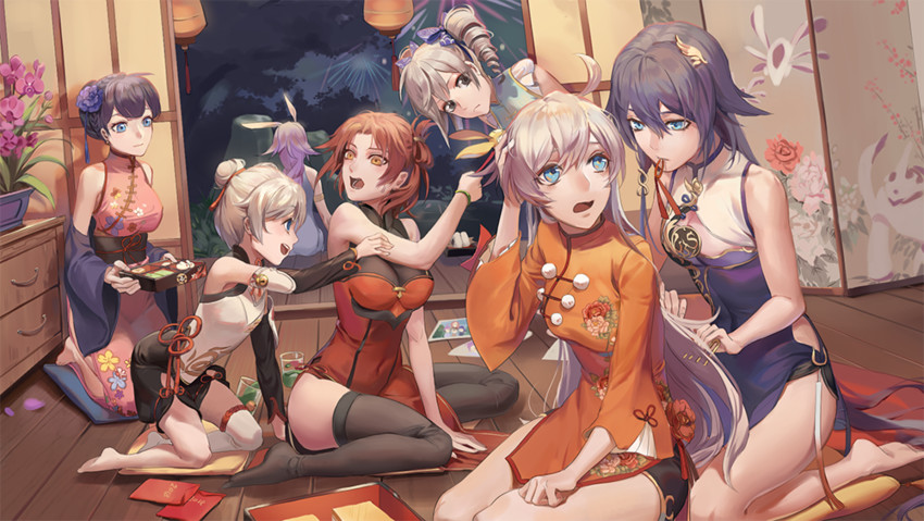 kiana kaslana, raiden mei, fu hua, bronya zaychik, theresa apocalypse, and 2 more (honkai and 1 more) drawn by 791_(meiyuewudi)