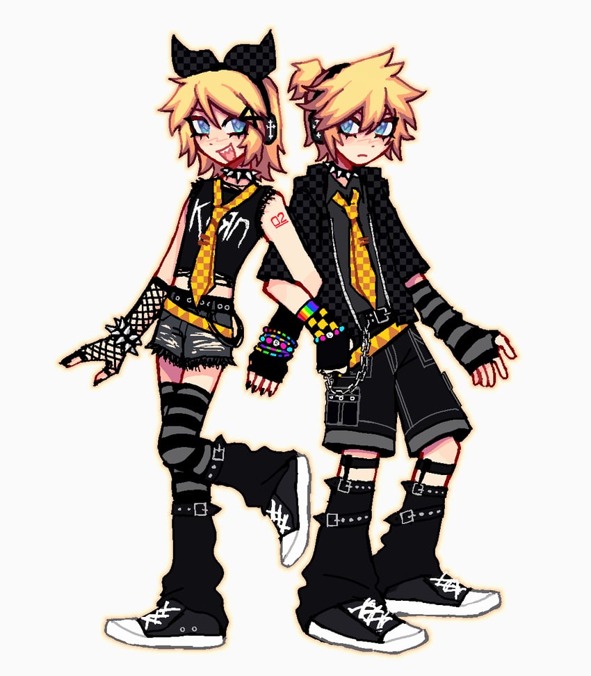 kagamine rin and kagamine len (vocaloid and 1 more) drawn by kerpluvis