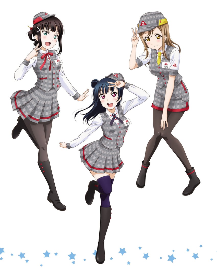tsushima yoshiko, kurosawa dia, and kunikida hanamaru (love live! and 1 more)
