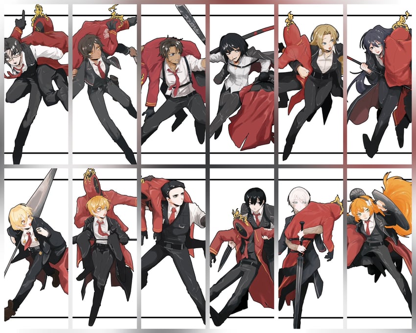 ishmael, don quixote, faust, sinclair, yi sang, and 8 more (project moon and 1 more) drawn by nekosuita