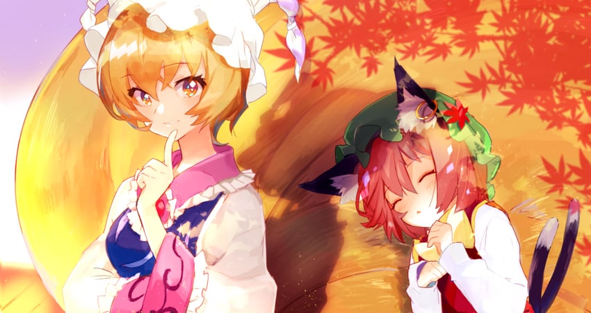 yakumo ran and chen (touhou) drawn by tm_(user_phxh7242)