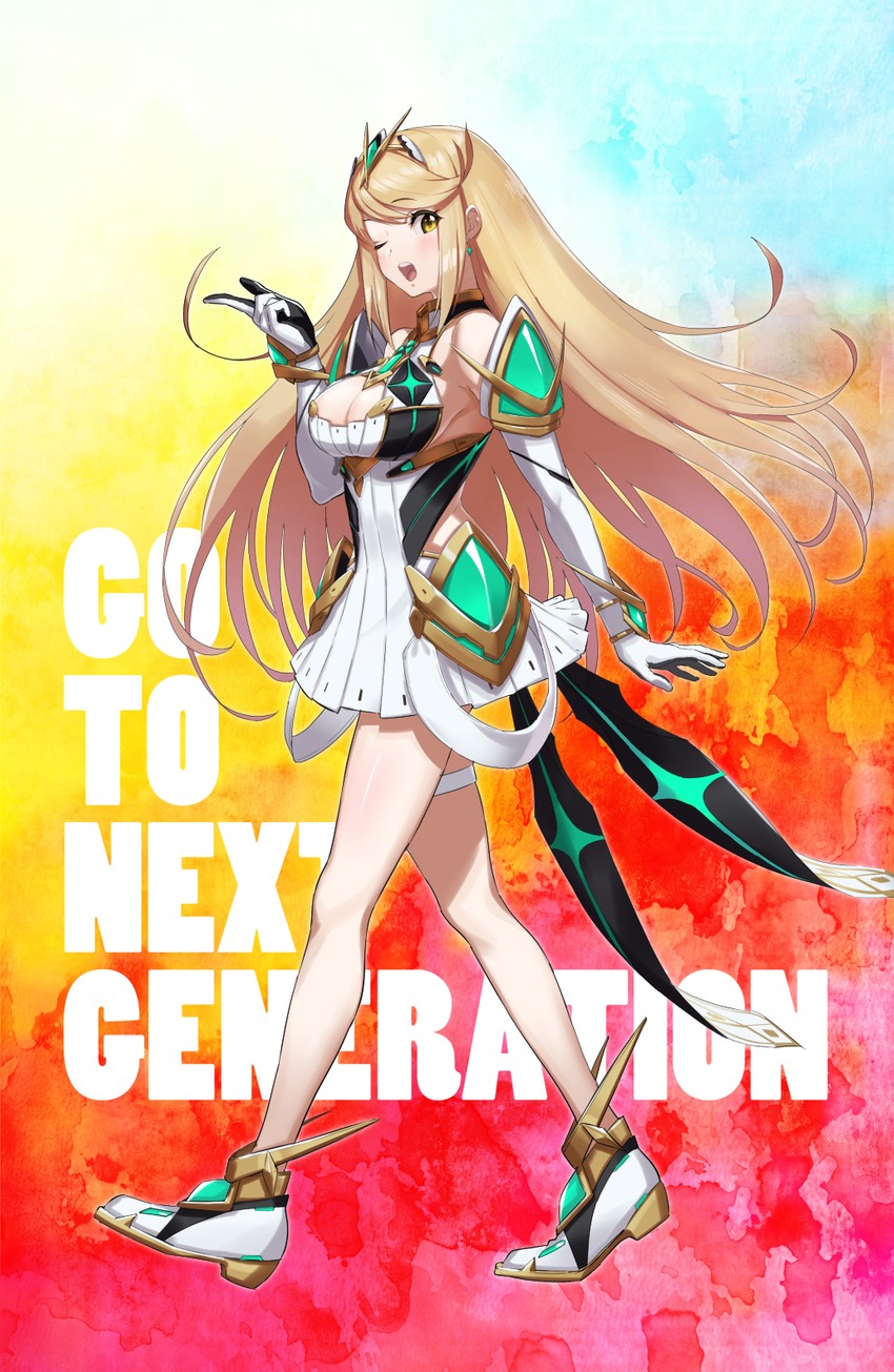mythra (xenoblade chronicles and 1 more) drawn by green322