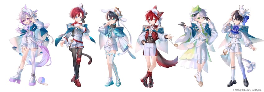 tokito reiji, fuwa tokihito, kokonoe konoe, harumi kazuto, sakaki yairo, and 1 more (clock over orquesta) drawn by sayu_(snowman_and_mayu)
