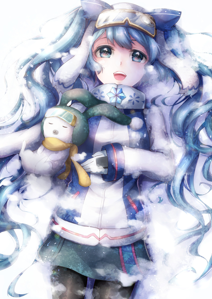 hatsune miku, yuki miku, and rabbit yukine (vocaloid) drawn by kozou_kazaru