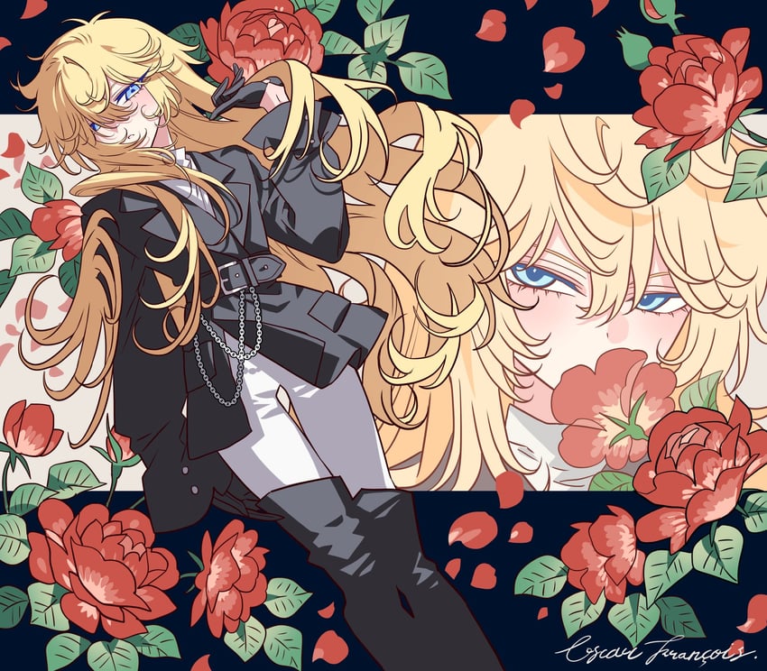 oscar francois de jarjayes (versailles no bara) drawn by meremero