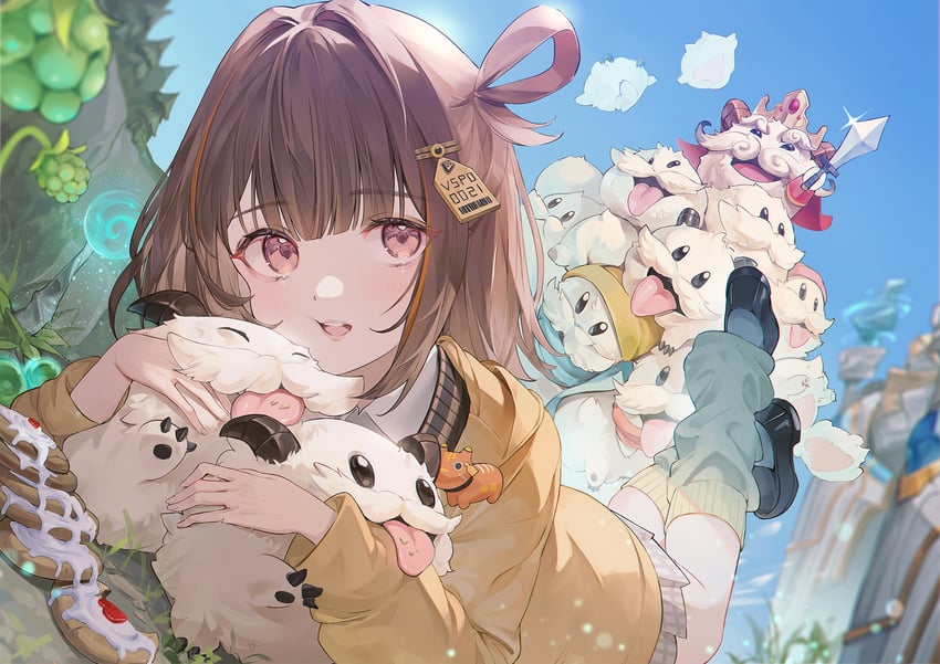 poro, sendo yuuhi, and poro king (league of legends and 1 more) drawn by nakashima_(pluscolor)
