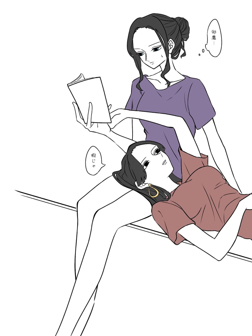 nico robin and boa hancock (one piece) drawn by 02mikan