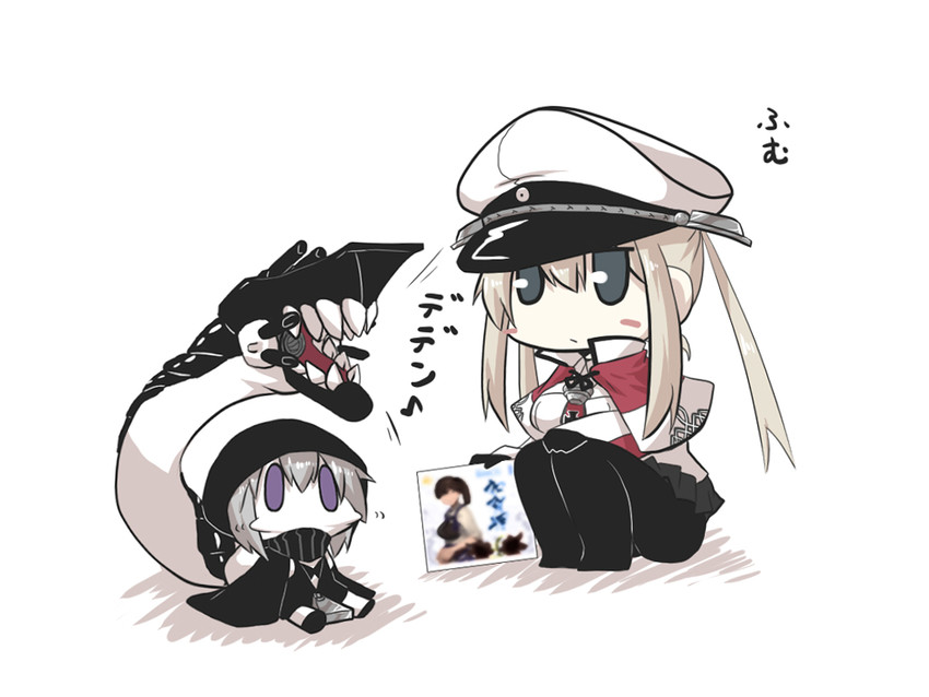 kaga, graf zeppelin, and re-class battleship (kantai collection) drawn by goma_(gomasamune)