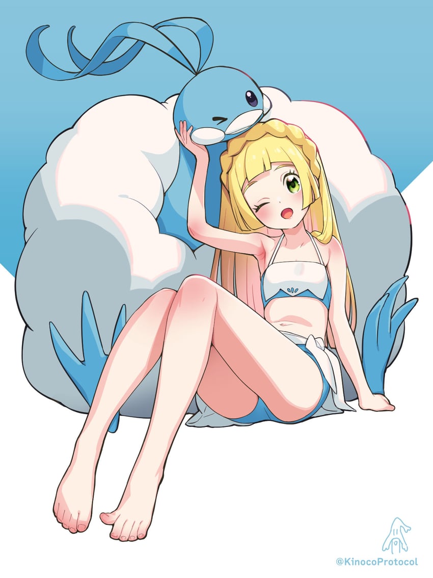 lillie and altaria (pokemon and 1 more) drawn by kinocopro
