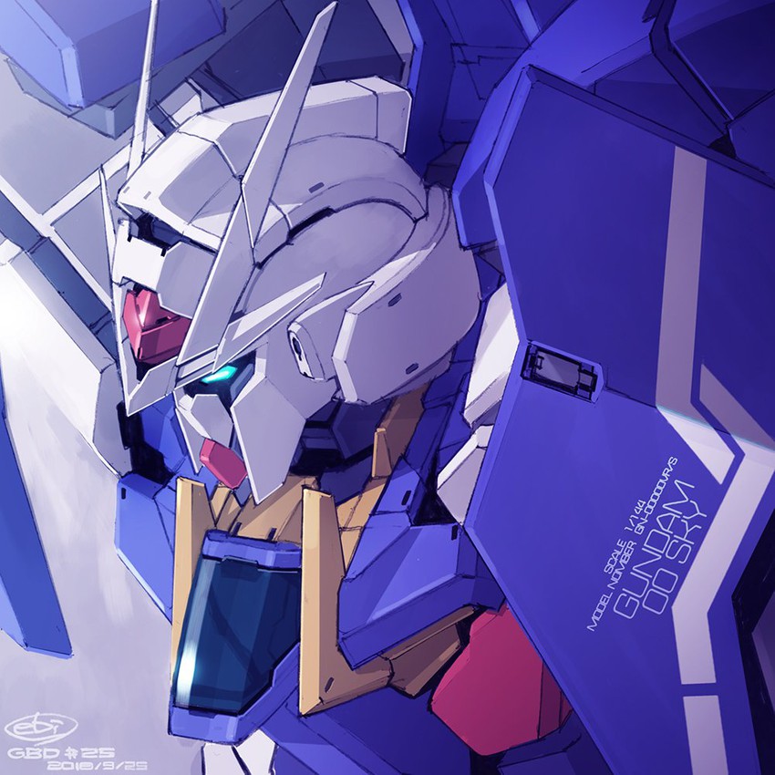 gundam 00 sky (gundam and 1 more) drawn by ebikawa_kanetake