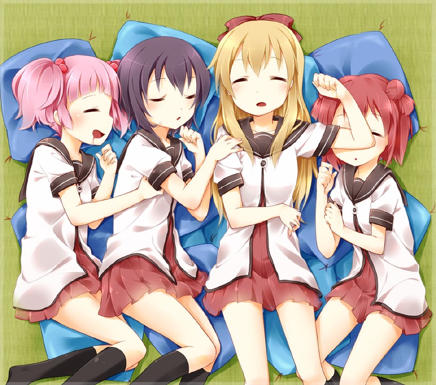 toshinou kyouko, akaza akari, funami yui, and yoshikawa chinatsu (yuruyuri) drawn by hazuki_(sutasuta)
