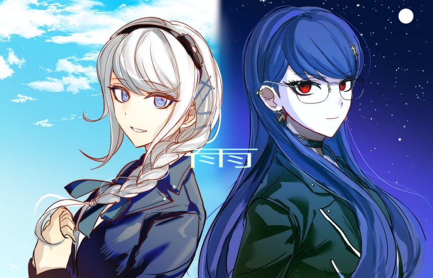 kirifuji nozomi and shizuhara hiruko (the hundred line -last defense academy-) drawn by puru6829623335