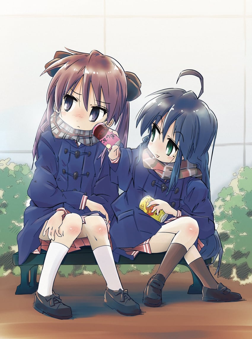 hiiragi kagami and izumi konata (lucky star) drawn by nirata_masoba