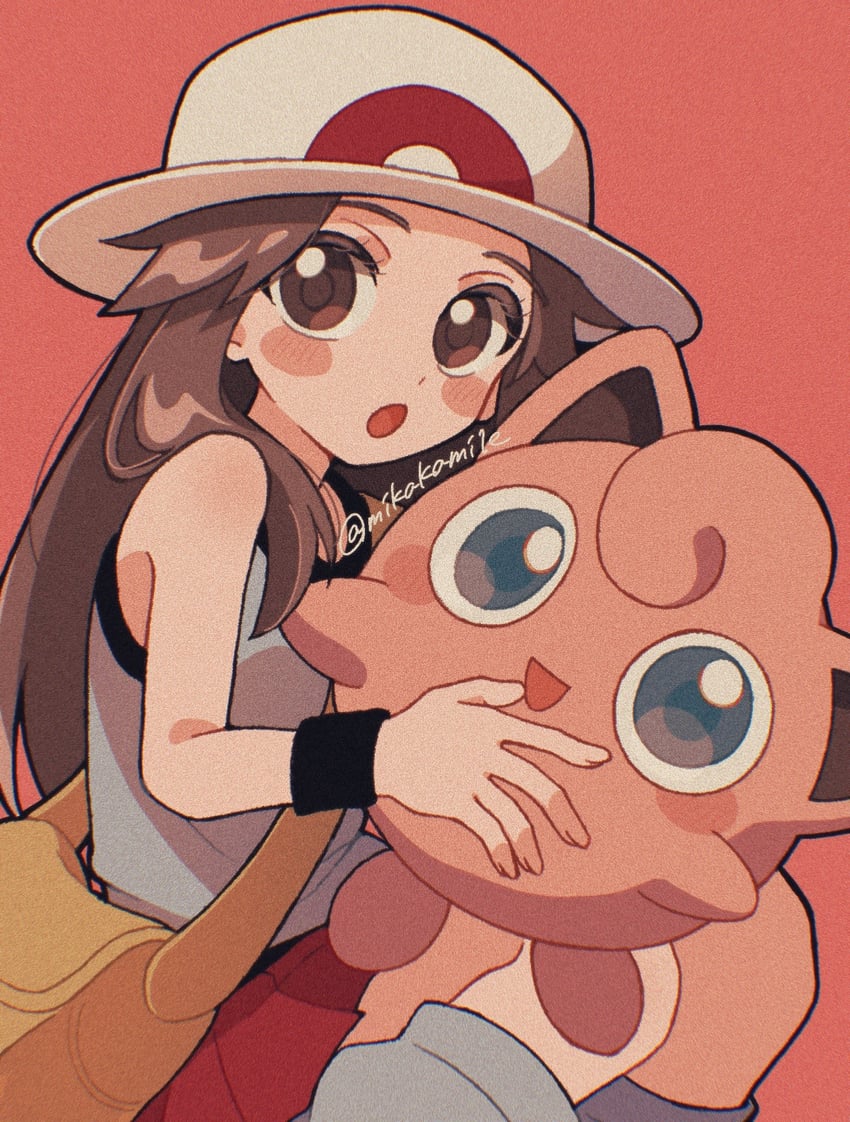 leaf and jigglypuff (pokemon and 1 more) drawn by mikakami1e