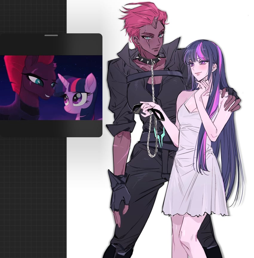 twilight sparkle and tempest shadow (my little pony and 3 more) drawn by m_omoo