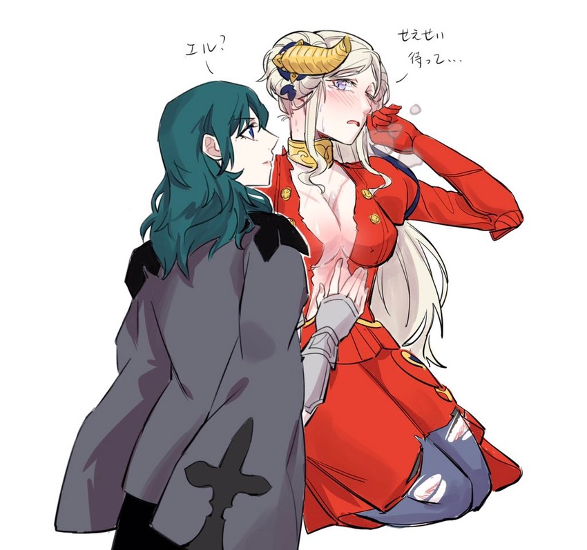 female byleth and edelgard von hresvelg (fire emblem and 1 more) drawn by chuuum_m