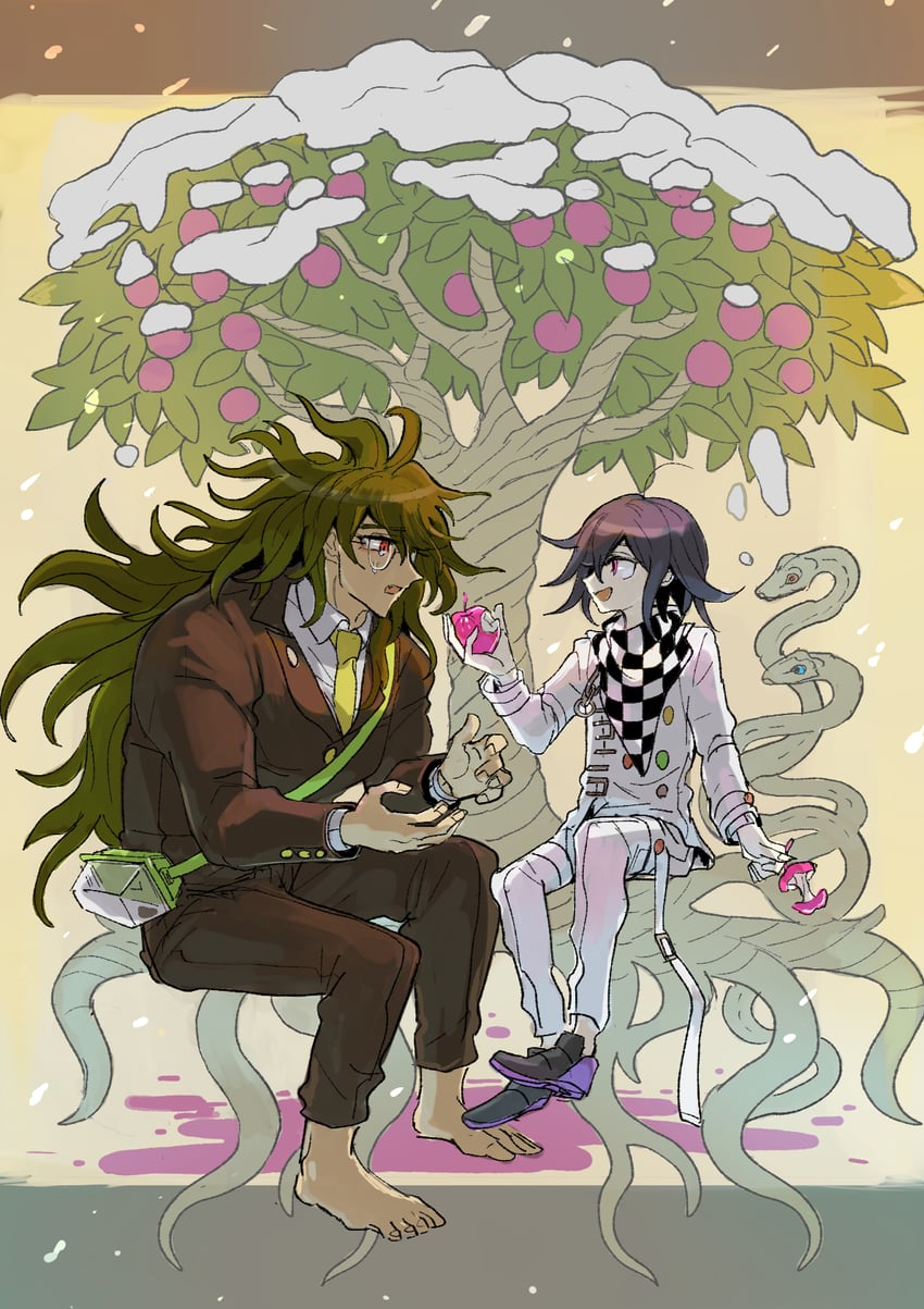 oma kokichi and gokuhara gonta (danganronpa and 1 more) drawn by kumakoro_(tetsupag)