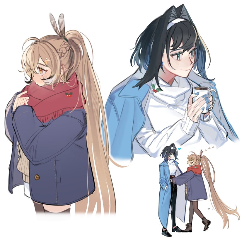 ouro kronii and nanashi mumei (hololive and 1 more) drawn by eus_ing