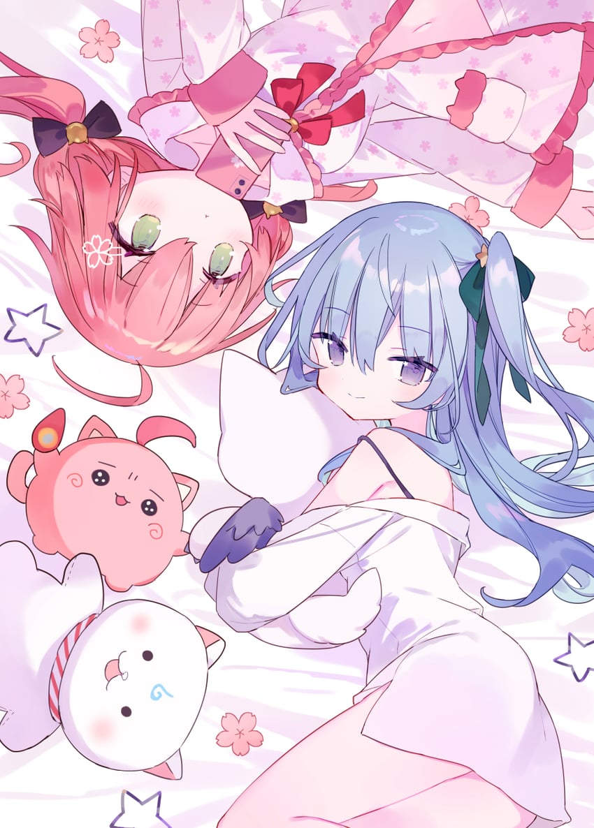 hoshimachi suisei, sakura miko, 35p, maguchi, and takoyaki (hololive) drawn by mizumizu_(phoenix)