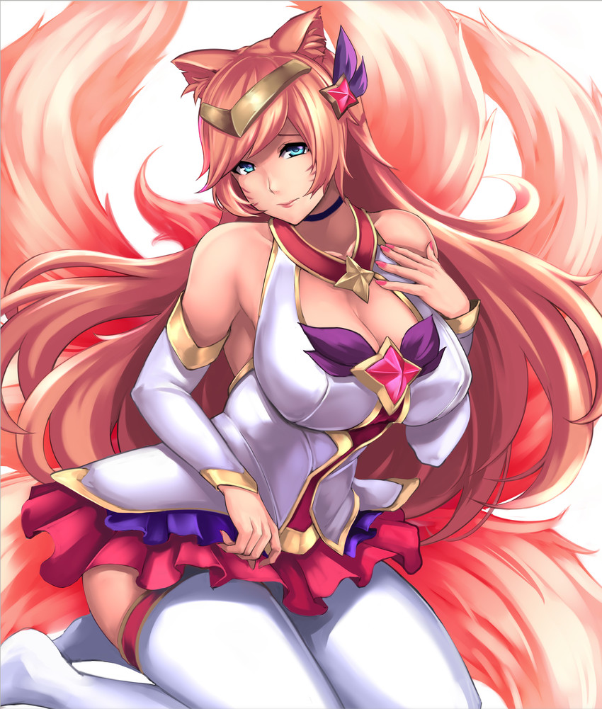ahri and star guardian ahri (league of legends) drawn by yashichii