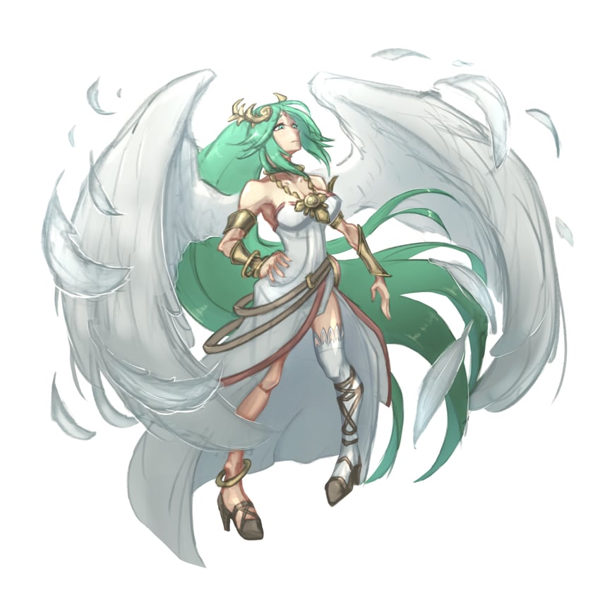 palutena (kid icarus and 1 more) drawn by freddyhalloween