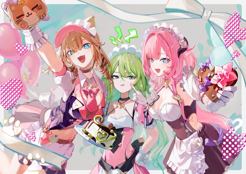 elysia, mobius, pardofelis, and can (honkai and 1 more) drawn by roena