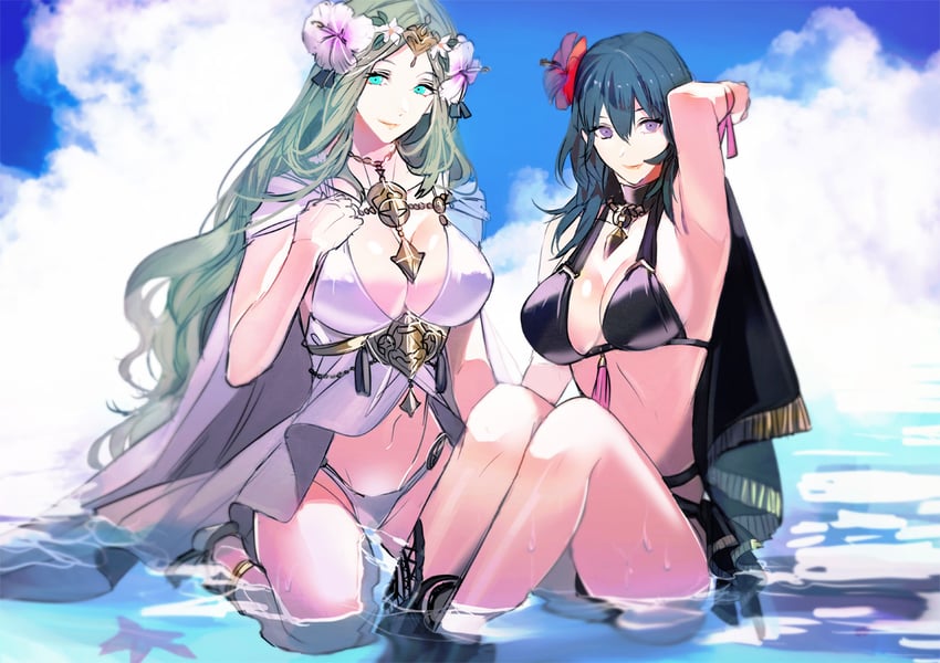 female byleth and rhea (fire emblem and 2 more) drawn by tsukimura_noe