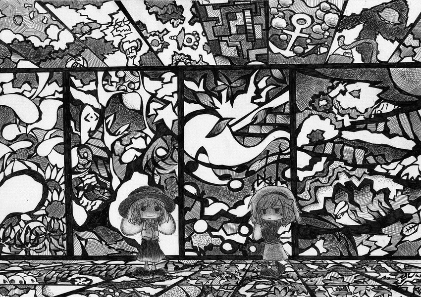 komeiji koishi, komeiji satori, unzan, and yagokoro (touhou and 6 more) drawn by soyanrai