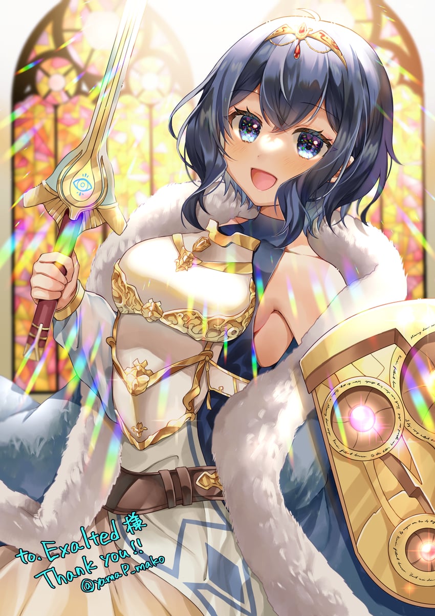 lucina and female morgan (fire emblem and 2 more) drawn by yam_(yamap_mako)