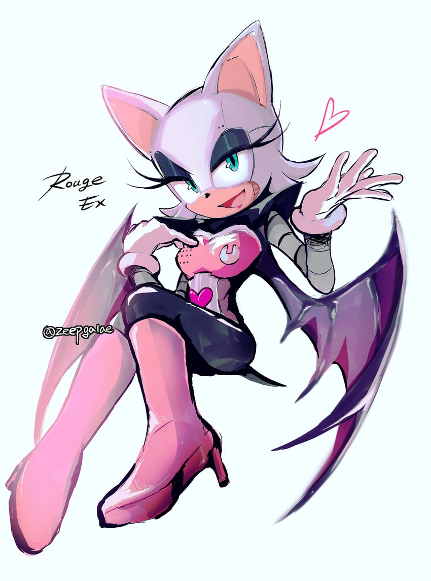 rouge the bat, mettaton, and mettaton ex (sonic and 1 more) drawn by shapam_(zeepgalae)