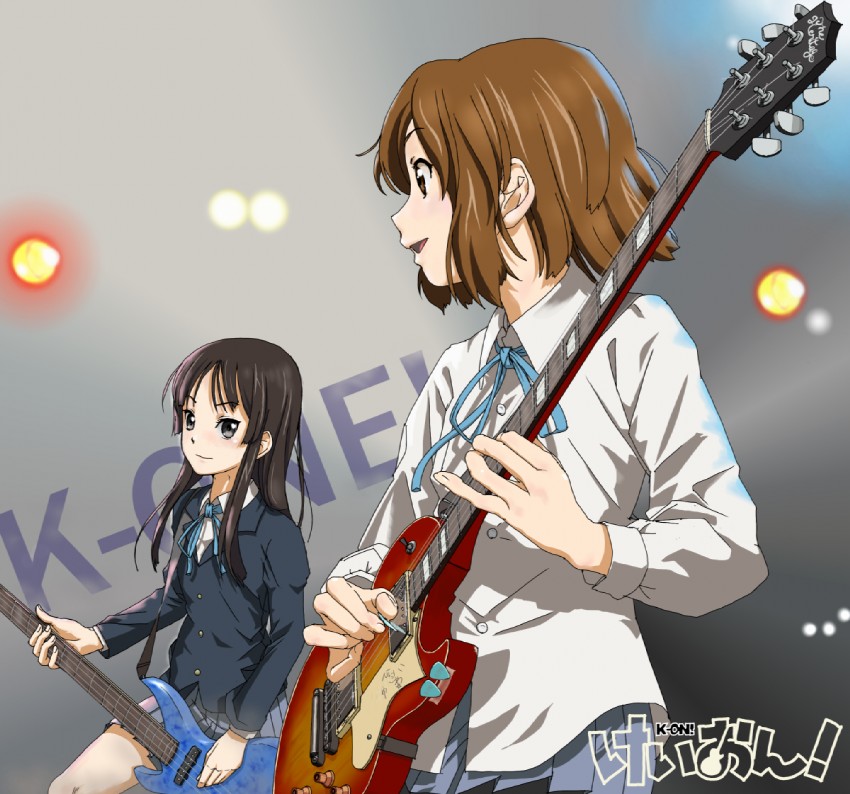 akiyama mio and hirasawa yui (k-on!) drawn by amon_(mulciber)