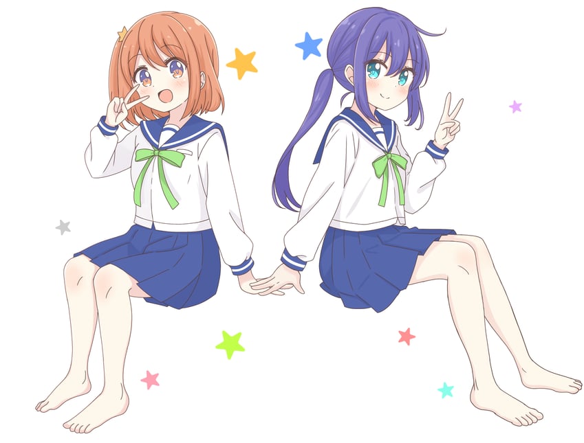 manaka ao and konohata mira (koisuru asteroid) drawn by mmiirrraa