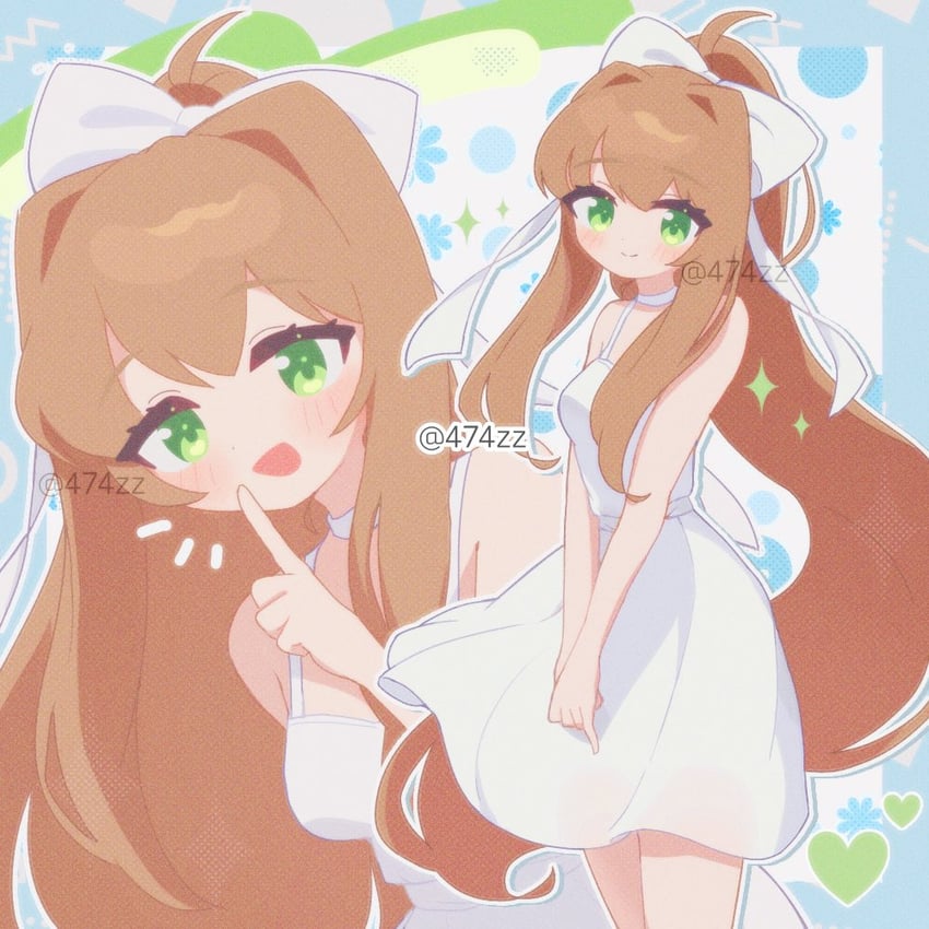 monika (doki doki literature club) drawn by anzen_robo_(474zz)