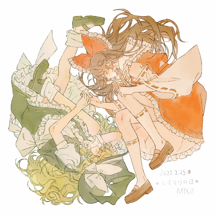 hakurei reimu and kirisame marisa (touhou) drawn by miko_(15476997)