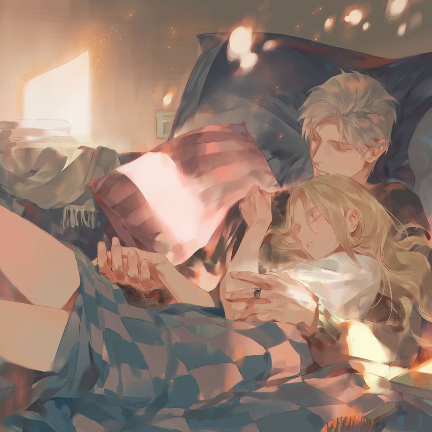 protagonist and sylus (love and deepspace) drawn by endofthepage