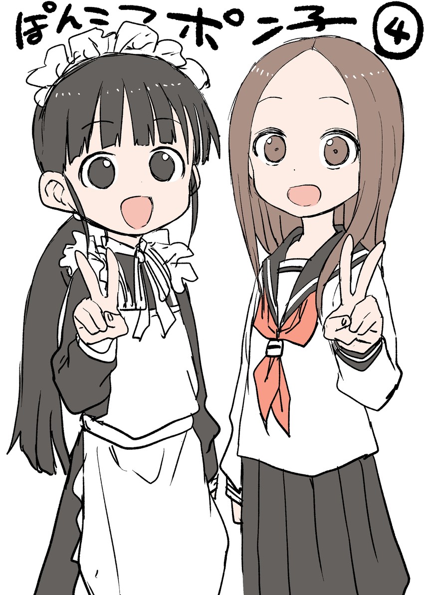 takagi-san and ponko (karakai jouzu no takagi-san and 1 more) drawn by yamamoto_souichirou